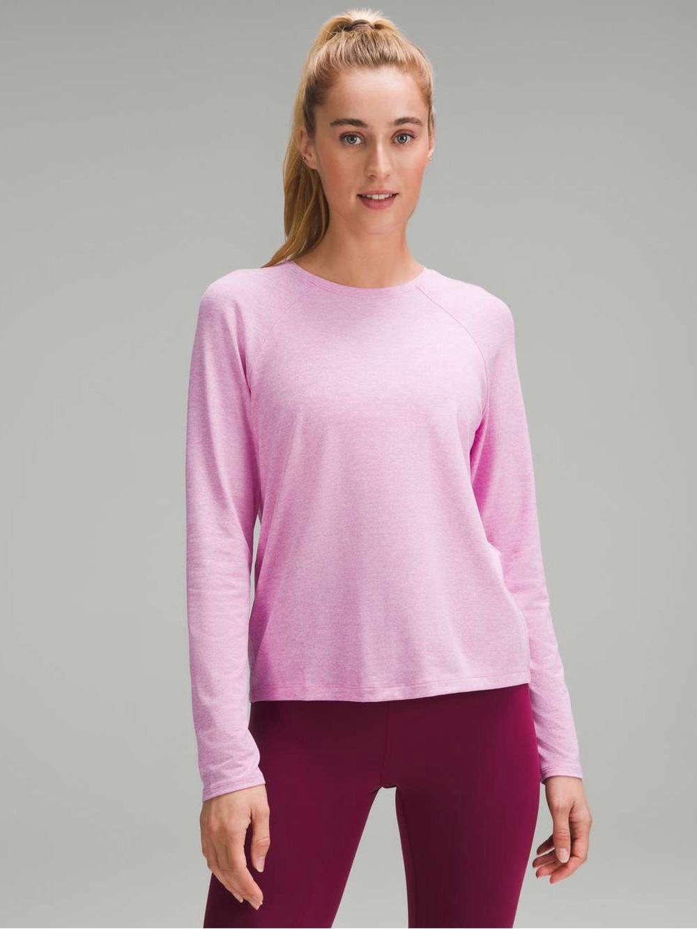 Lululemon License to Train Classic-Fit Long-Sleeve Shirt Heathered Dahlia Mauve